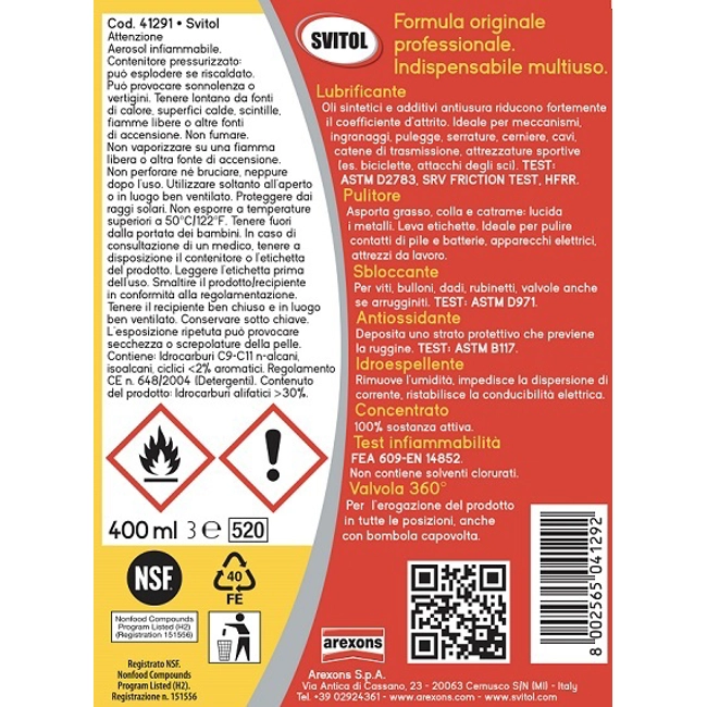 Vendita online Svitol lubrificante doppio erogatore 400 ml.
